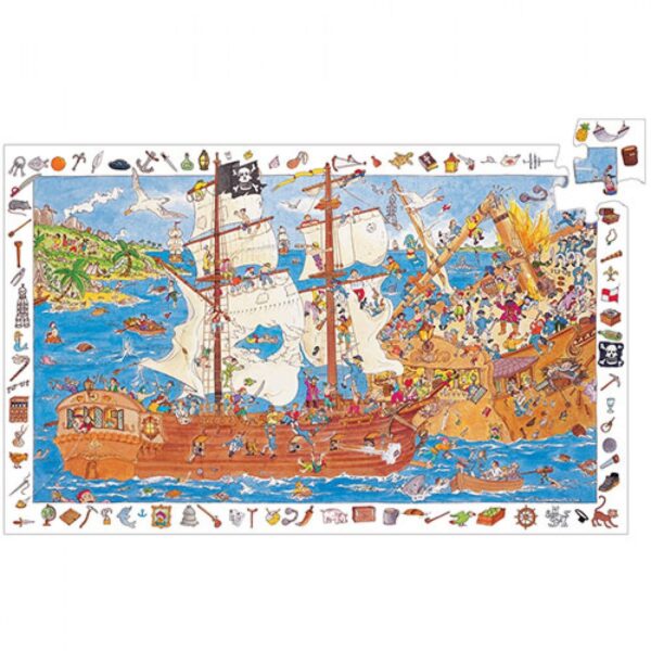galerij Dader Groet DJECO Puzzel Piratenschip 100 stukjes | DJECO piraten puzzel 5jr+