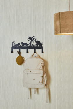 Kinderkapstok jungledieren zwart