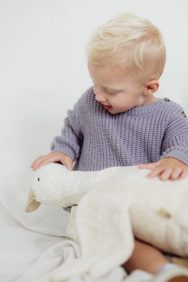 Warmteknuffel witte gans in groot en klein Senger