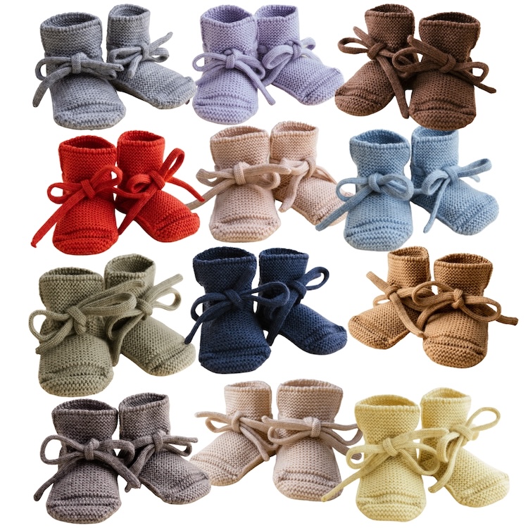 Hvid booties slofjes merinowol_0-9M