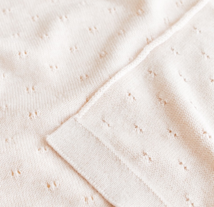 Hvid babydeken blanket bibi cream