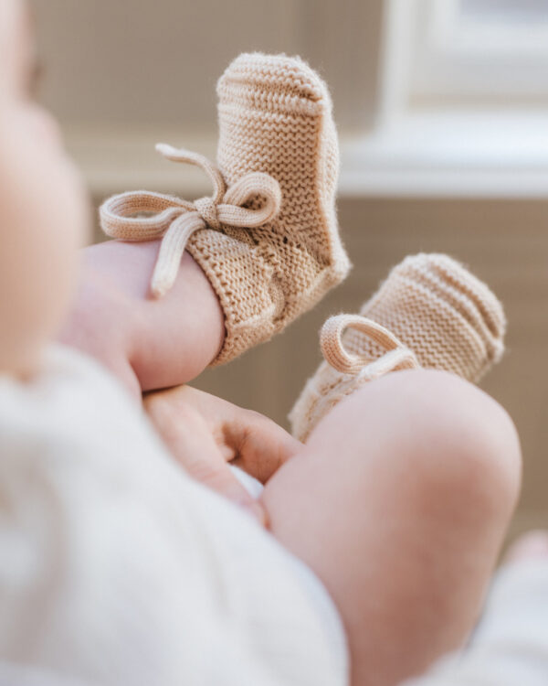 Hvid booties oat beige