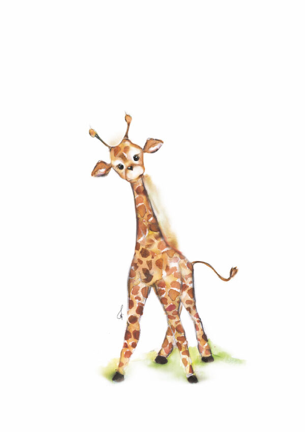 Ansichtkaart Giraffe Christof door Iris van Dijck