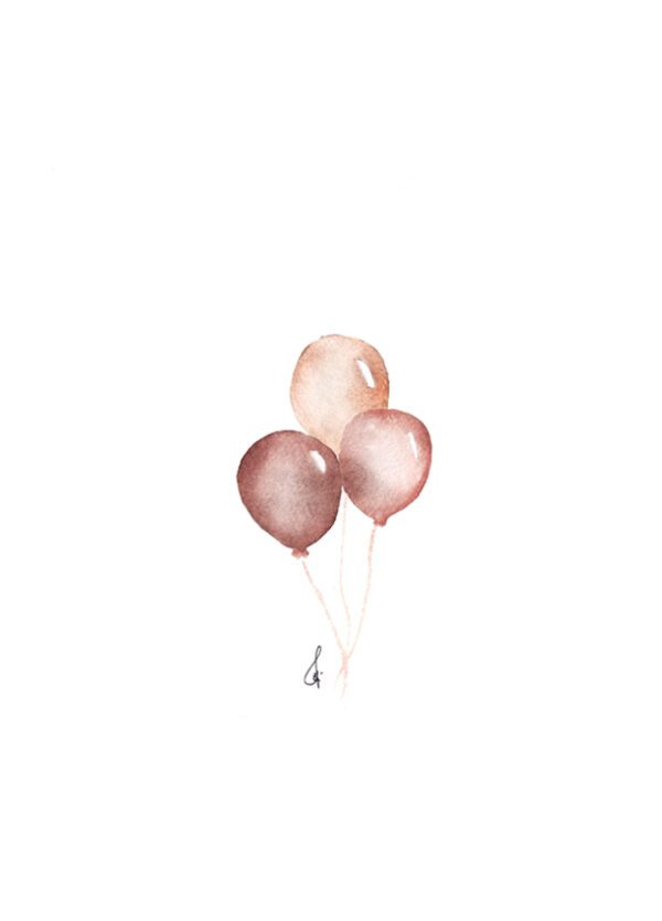 Ansichtkaart ballonnen blush door van Dijck