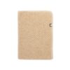 Zachte beige deken van 100% bouclé wol