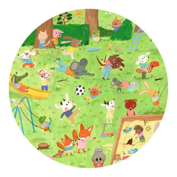 Djeco puzzel, zoek en vind alle dieren in de speeltuin