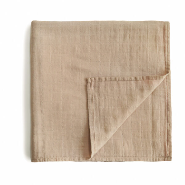 Mushie swaddle groot taupe