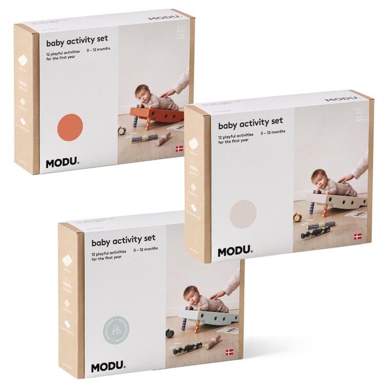 Modu babyactiviteitenset 10 delig burnt-orange, ocean-mint, sand-honey