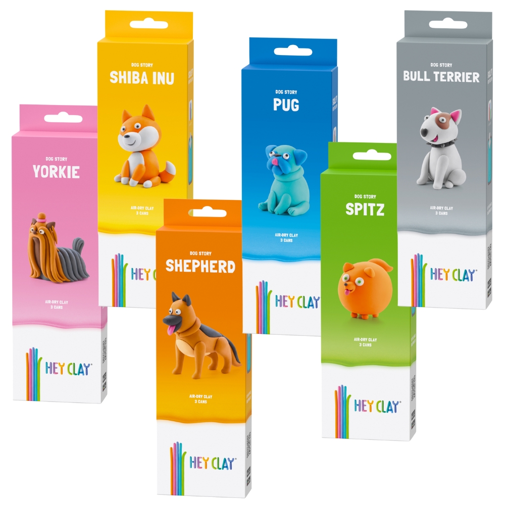 Hey Clay kleisets dogstory keuze uit 6 honden