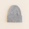 Hvid baby beanie fonzie newborn grey melange