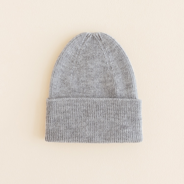 Hvid baby beanie fonzie newborn grey melange