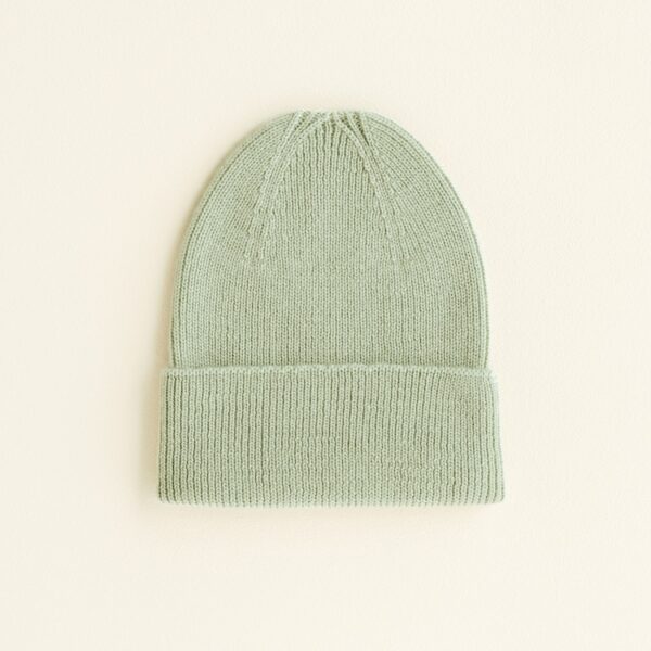 Hvid baby beanie fonzie newborn mint