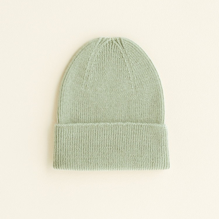 Hvid baby beanie fonzie newborn mint