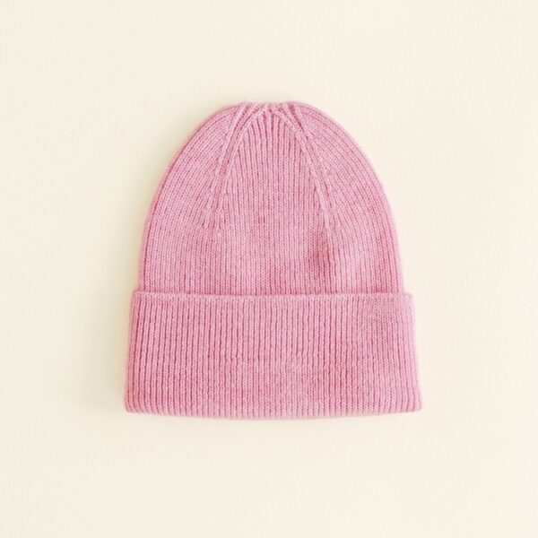 Hvid baby beanie fonzie newborn cotton candy