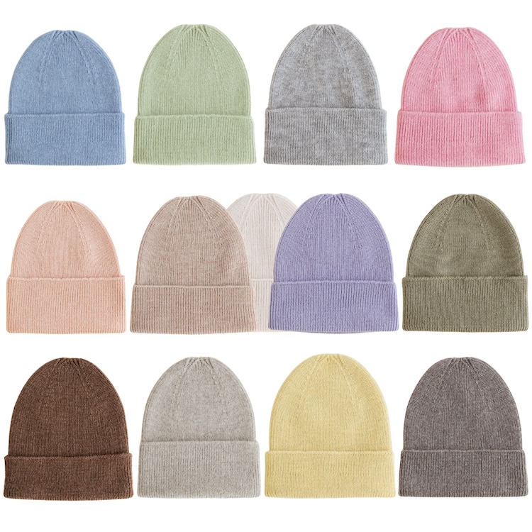 Hvid baby beanie fonzie newborn