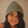 Hvid beanie kids artichoke donkergroen