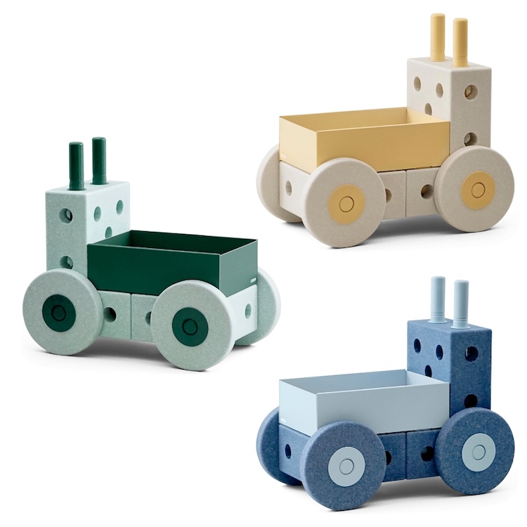 MODU 3-in-1 loopwagen ocean-mint, deep-blue, sand-yellow