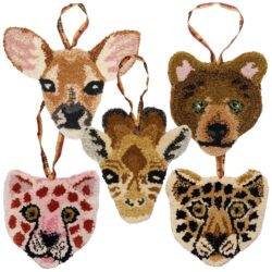 Doing Goods dierenkop hanger wol Leopard, hert beer, giraffe