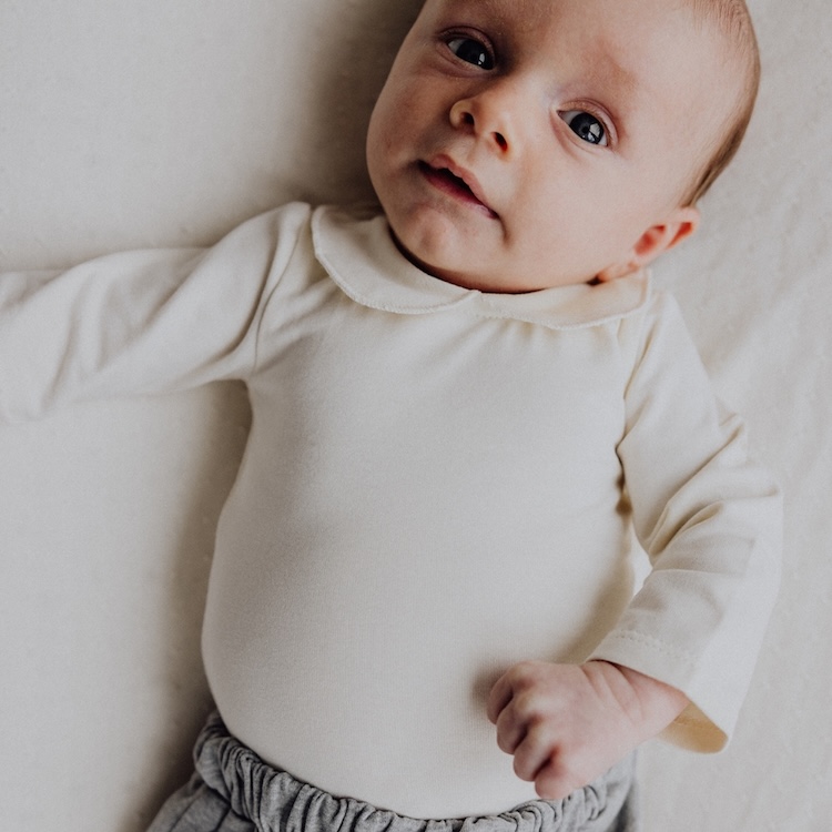 Gray Label cream romper met kraag en lange mouw