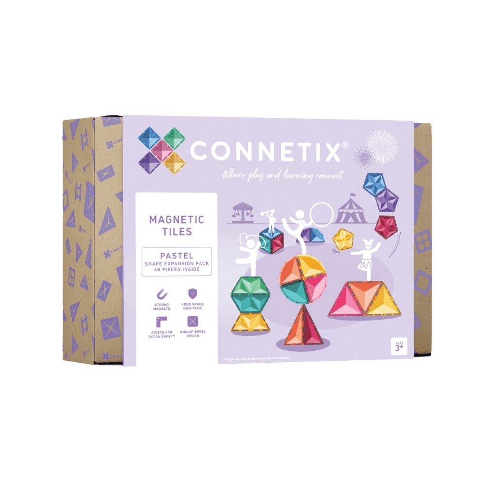 Connetix_magnetisch_speelgoed_shape-expension-set_pastel_48st Connetix magnetisch speelgoed shape expension set pastel 48 stuks