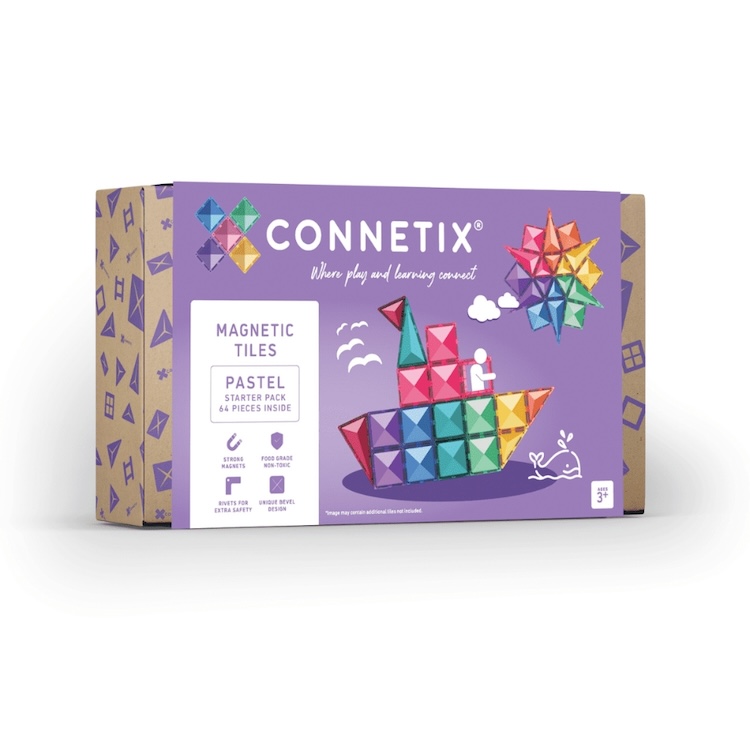 Connetix magnetisch speelgoed starterset pastel 64 stuks