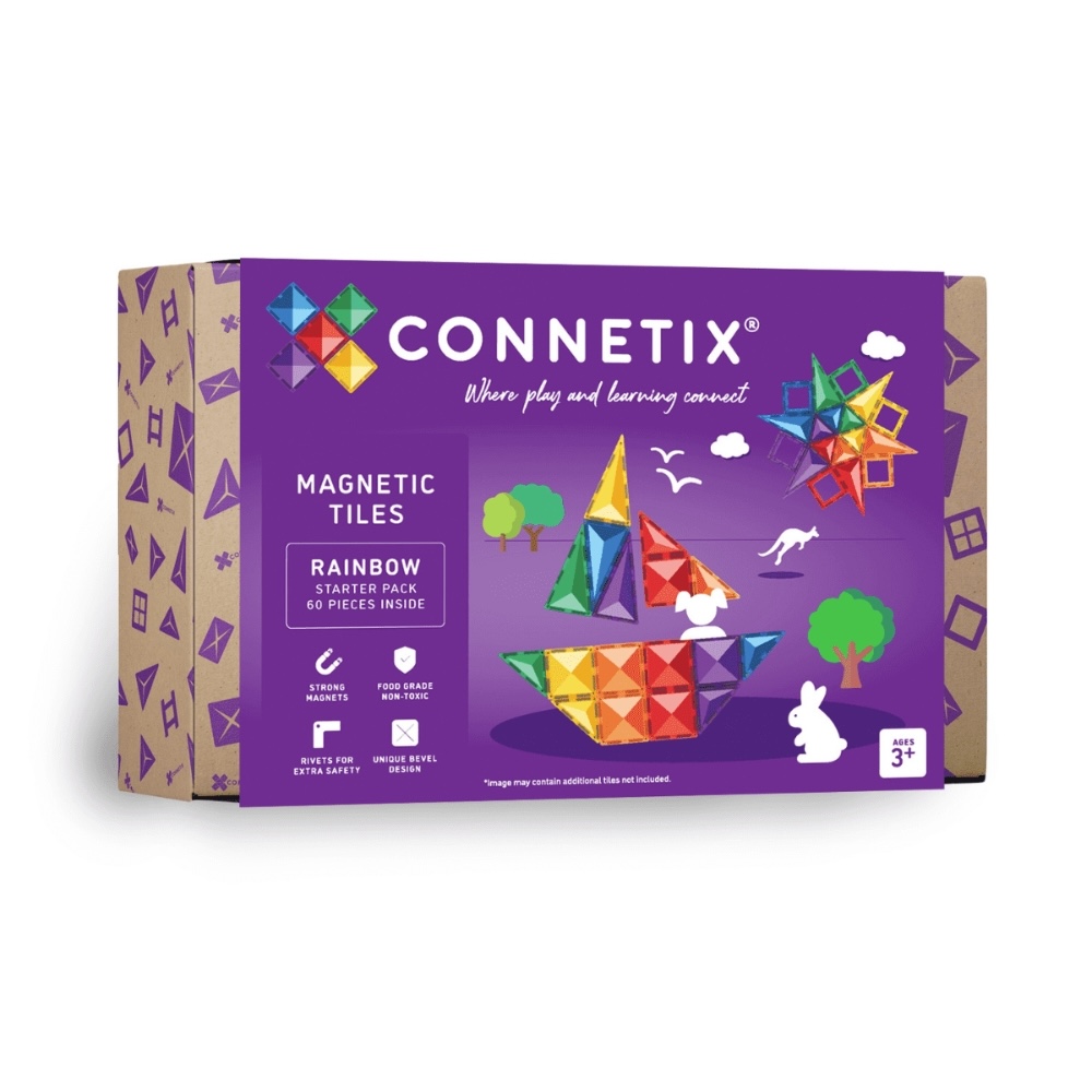 Connetix magnetisch speelgoed starterset rainbow 60 stuks
