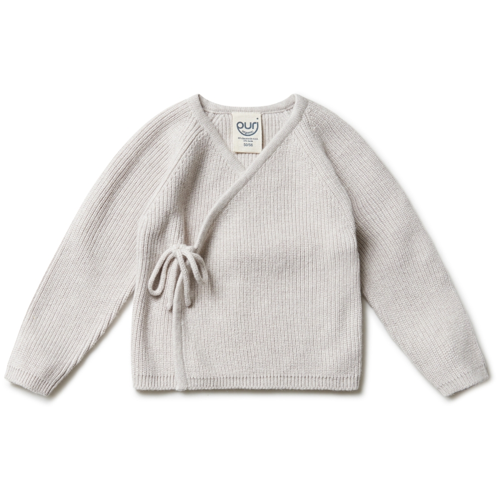 Puri Organic overslag vestje beige melange katoen - zijde