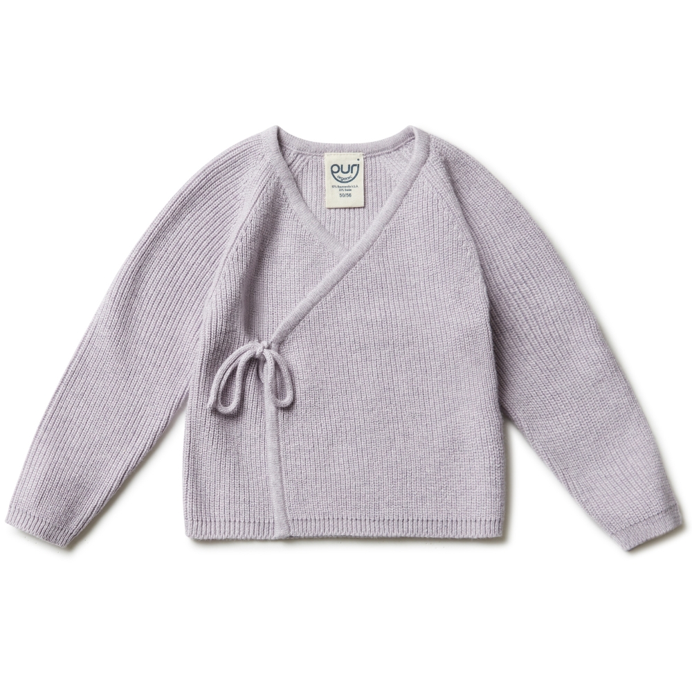 Puri Organic overslag vestje lavendel katoen - zijde