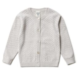 Puri Organic vest ajour beige melange katoen - zijde