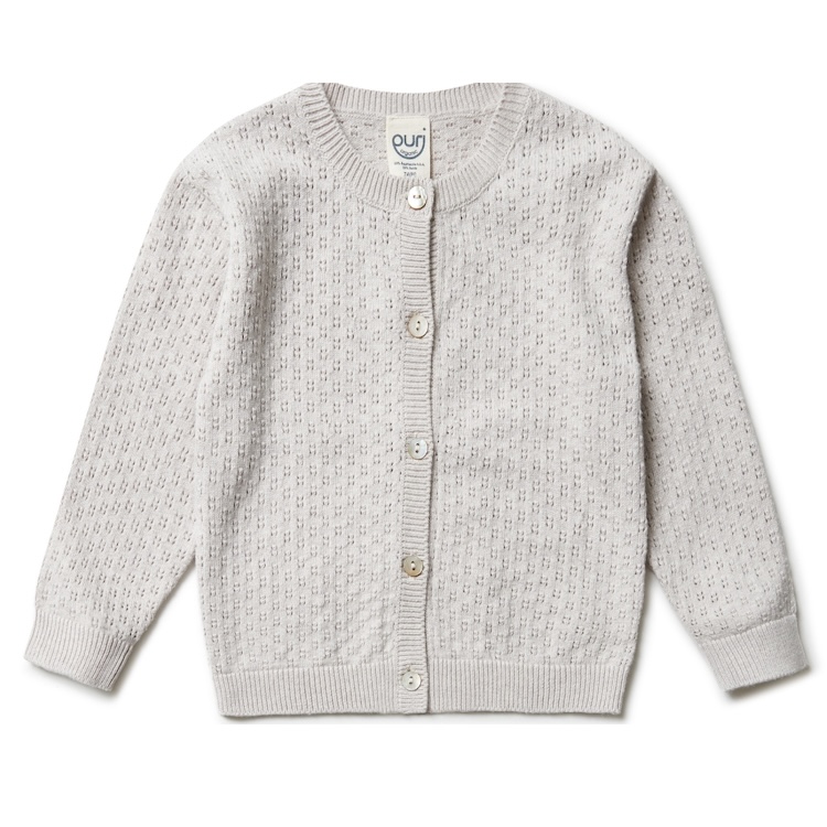 Puri Organic vest ajour beige melange katoen - zijde