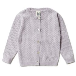 Puri Organic vest ajour lavendel katoen - zijde