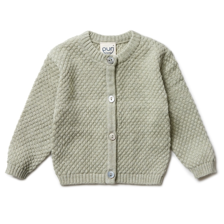 Puri Organic vestje popcorn salie groen