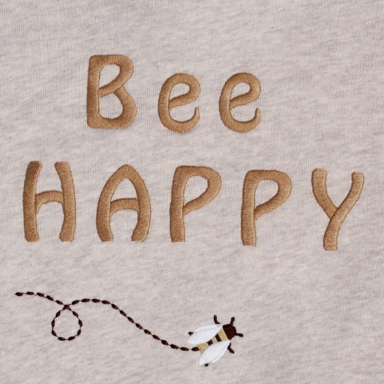 Two You Label Sweater Bee happy oat