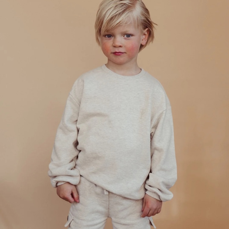 Two You Label Sweater Bee happy oat