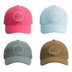 Gray label baseball cap cherry, sky, blue grey, peanut