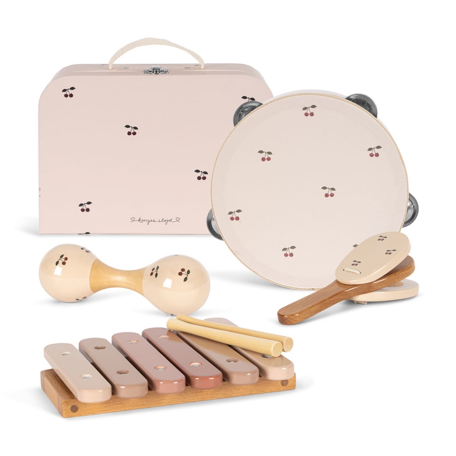 Konges Sløjd houten muziekinstrumenten in koffertje