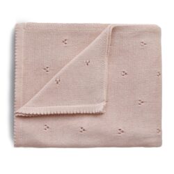 Mushie wiegdeken pointelle blush