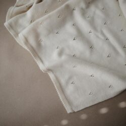Mushie wiegdeken pointelle ivory