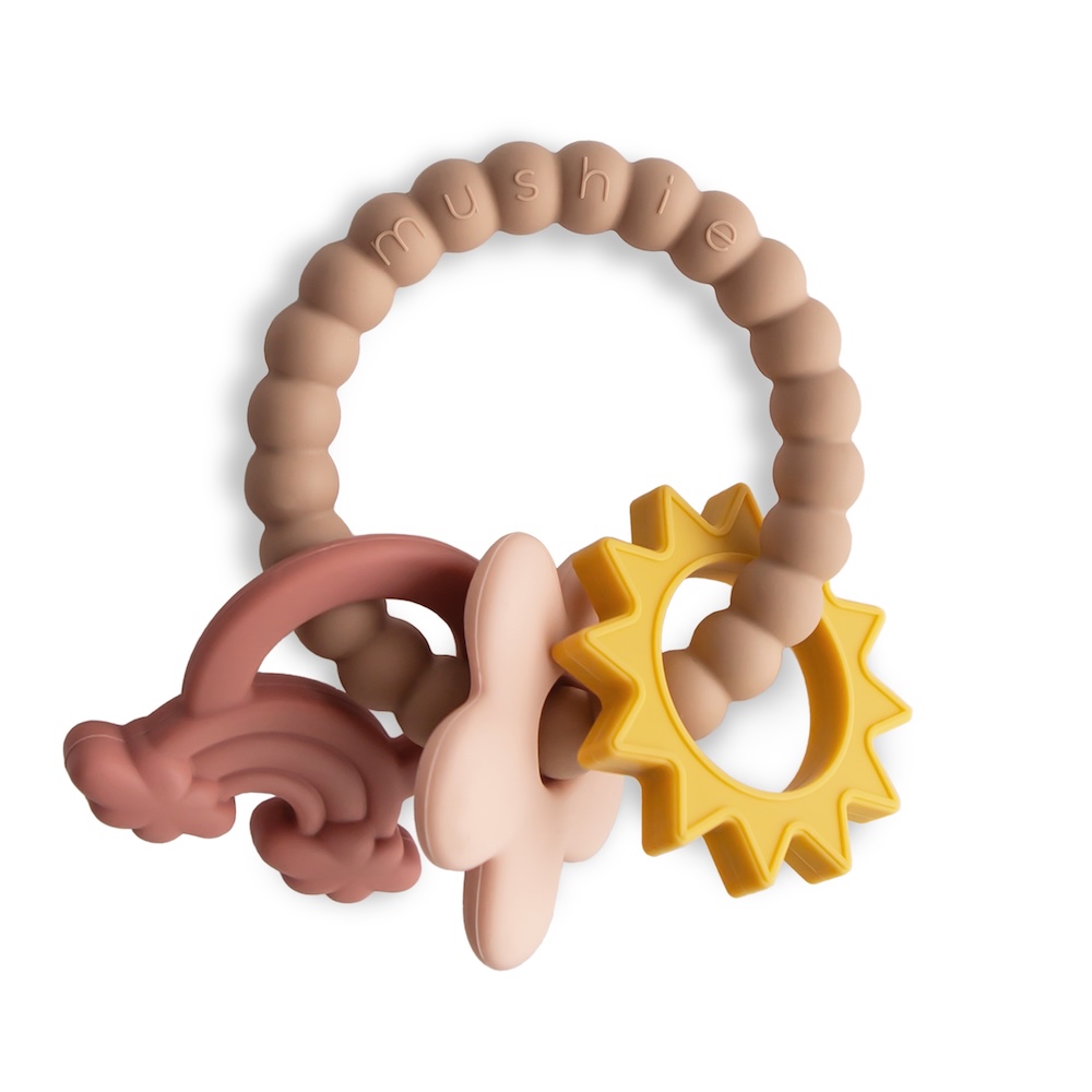 Mushie bijtring nature bloem, ster, regenboog