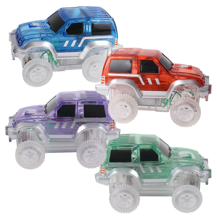 Cleverclixx raceauto rood, blauw, groen, paars