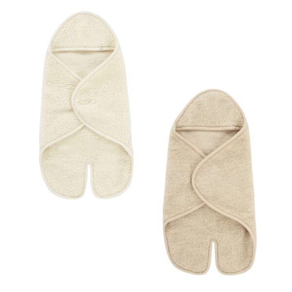 Kico Label wikkeldeken met voetjes naturel en beige