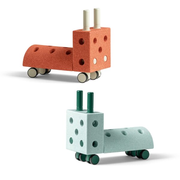 MODU Tiny Ride loopauto burnt orange en ocean mint