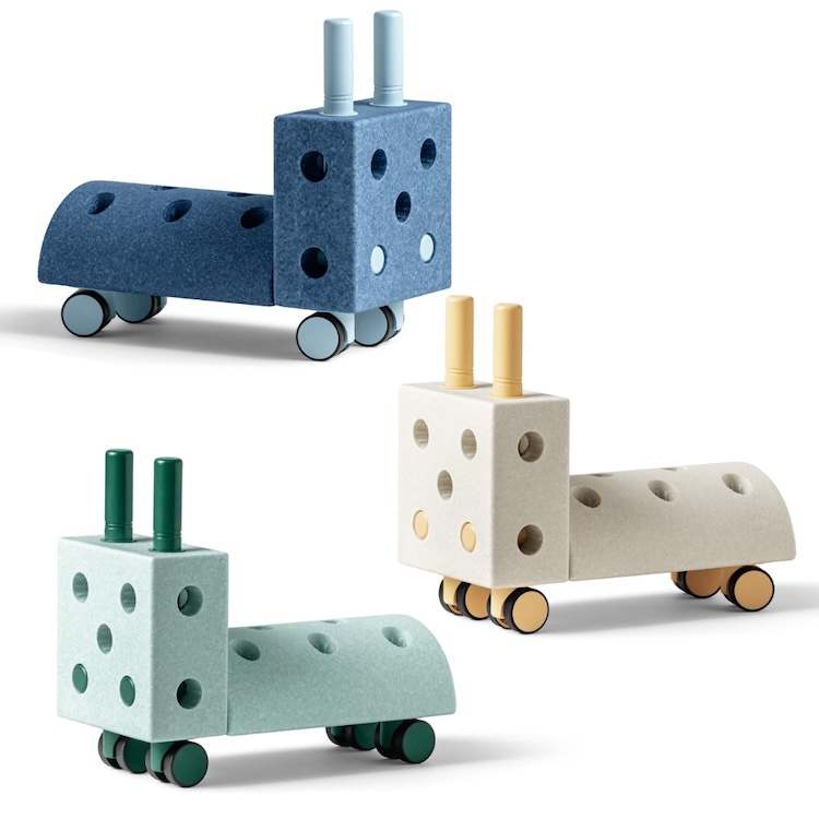 MODU tiny ride loopauto sand-yellow, deep-blue, ocean-mint