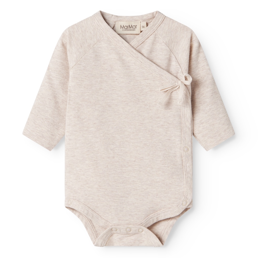 MarMar Copenhagen baby overslagromper belita light beige melange