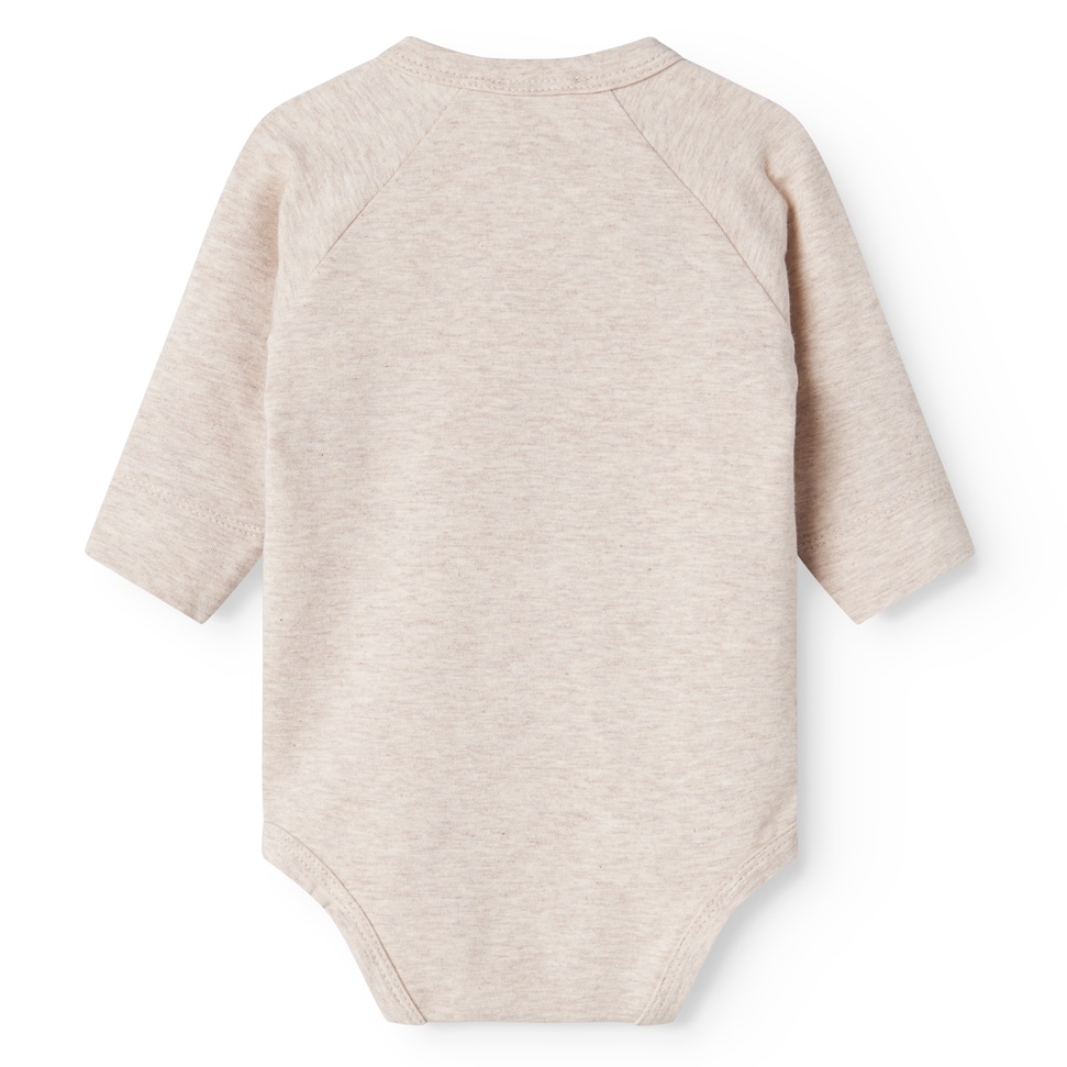 MarMar Copenhagen baby overslagromper belita light beige melange