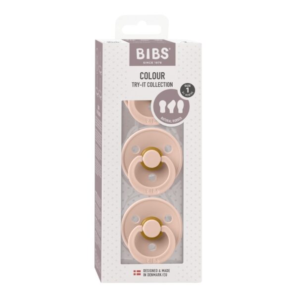 Bibs fopspeen try-it probeerverpakking 3 stuks blush maat 1