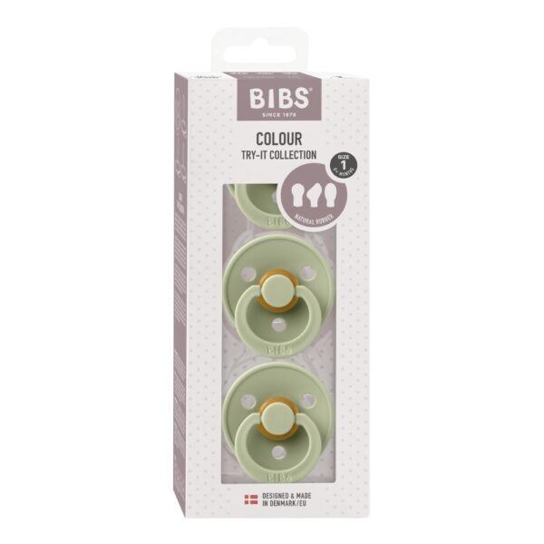 Bibs fopspeen try-it probeerverpakking 3 stuks sage maat 1