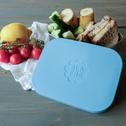 Blafre RVS broodtrommel 3 vakken blauw