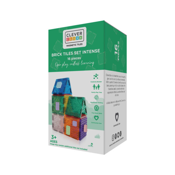 Cleverclixx magnetisch speelgoed brick tiles 16 stuks