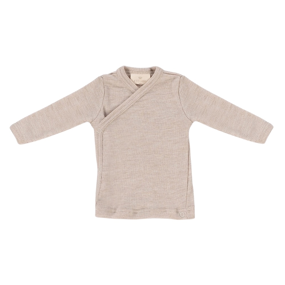 Kico Label longsleeve overslag beige 100% merinowol